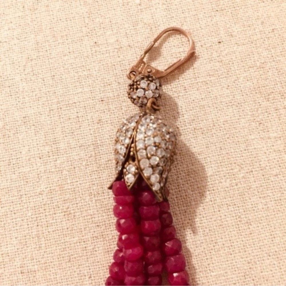 Grand Bazaar | Earrings | Drop Ruby & CZ - Picture 7 of 12